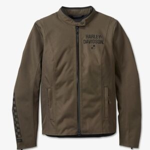 Harley-Davidson Womens Courier Waterproof Textile Riding Jacket Dark Green